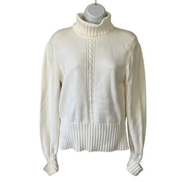 Vintage Tommy Hilfiger Turtleneck Sweater Women's L Pullover Logo Y2K Made Japan - Picture 1 of 6